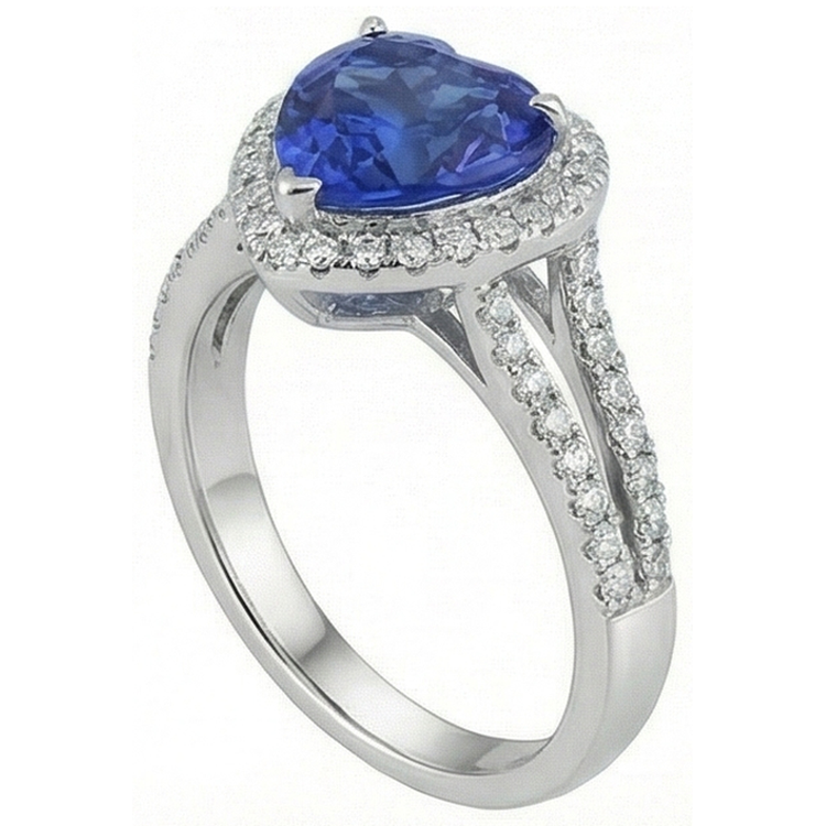 naturel diamant 3.60carats bague angle de côté