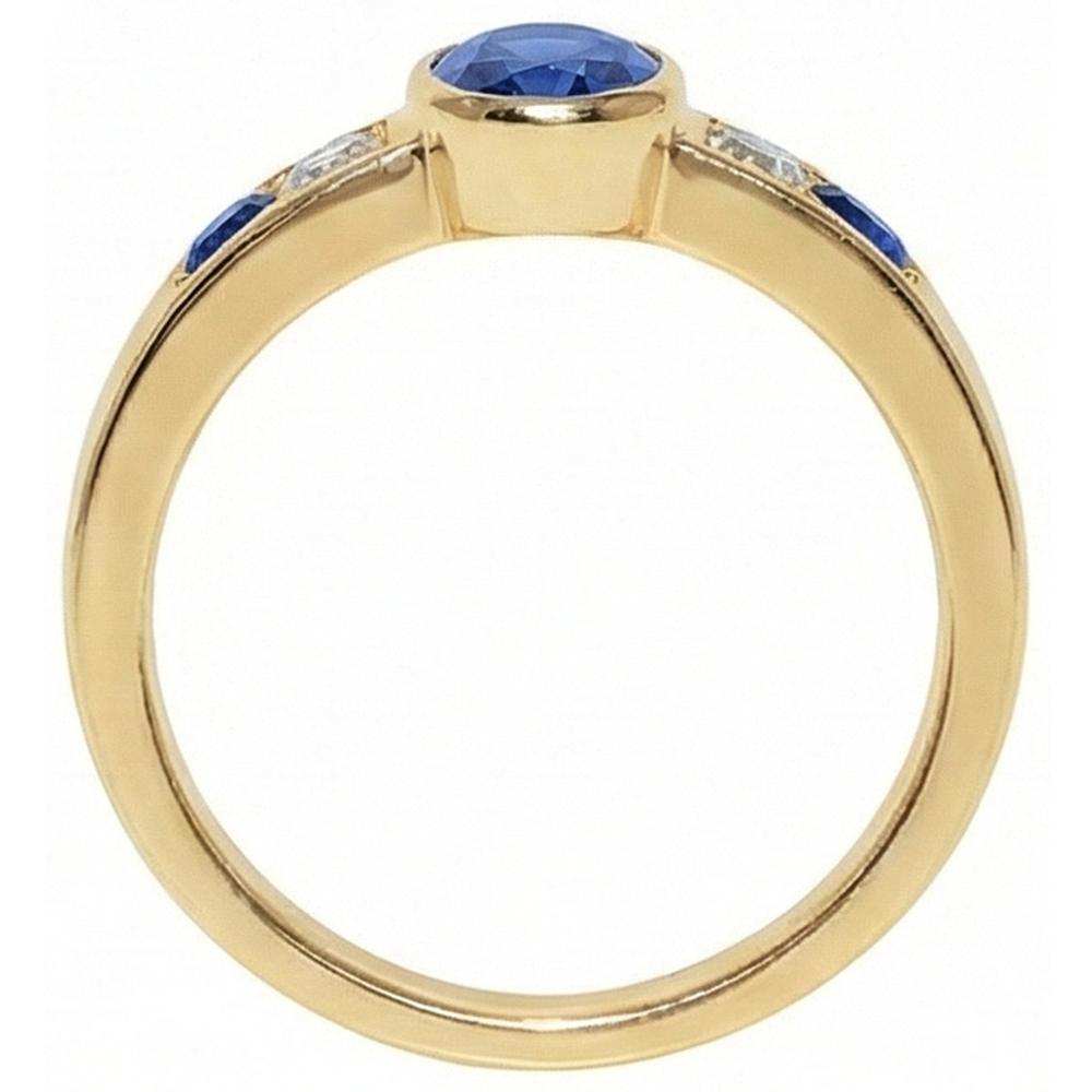 naturel round diamant 3.61carats bague vue de profil