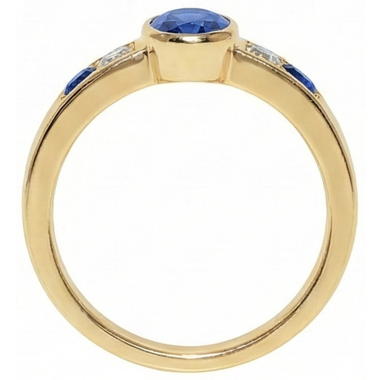 naturel round diamant 3.61carats bague vue de profil