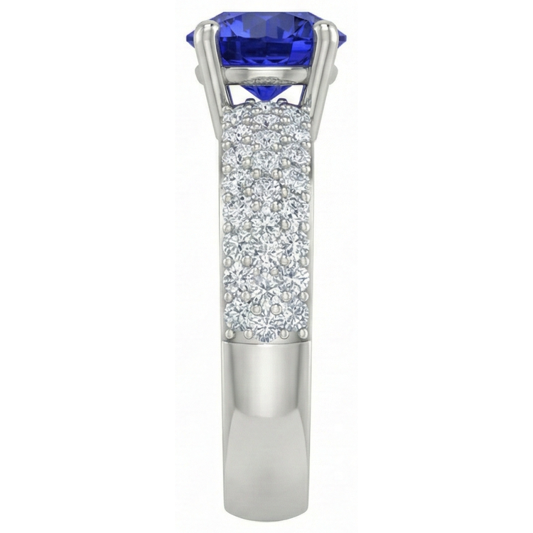 naturel tanzanite 3.70carats bague vue de profil