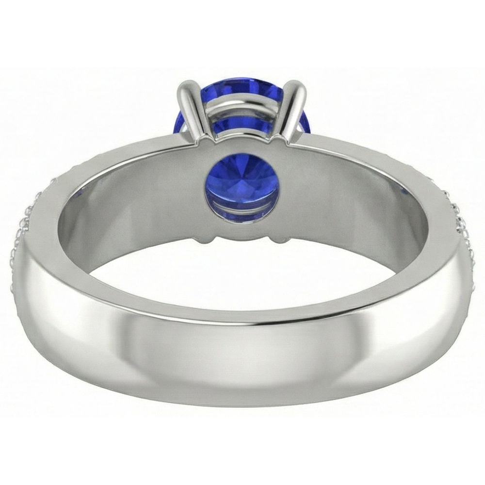 naturel tanzanite 3.70carats bague sur blanc