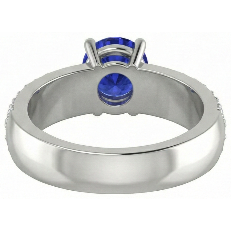 naturel tanzanite 3.70carats bague sur blanc