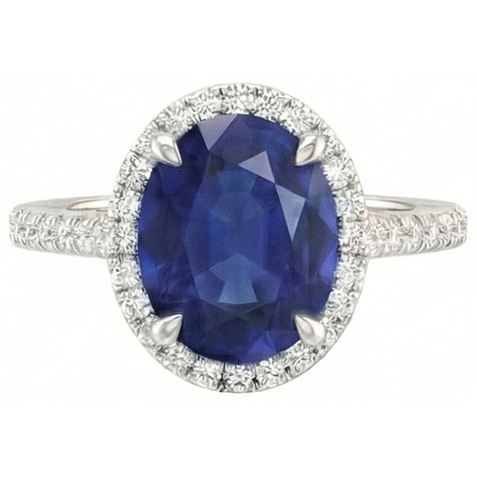 Brillant Bague avec Gemme 3,75 carats – vue de face