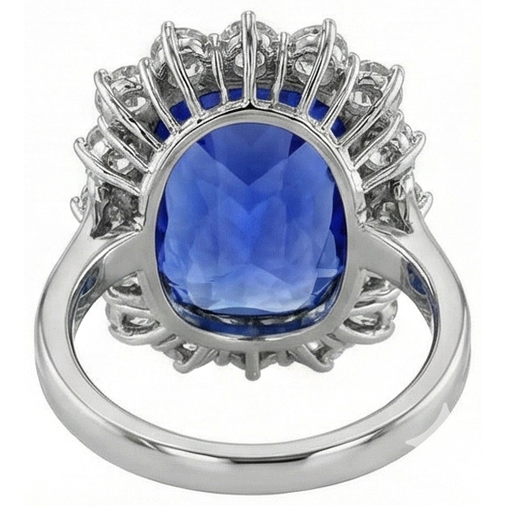 naturel round diamant 3.75carats bague vue de profil