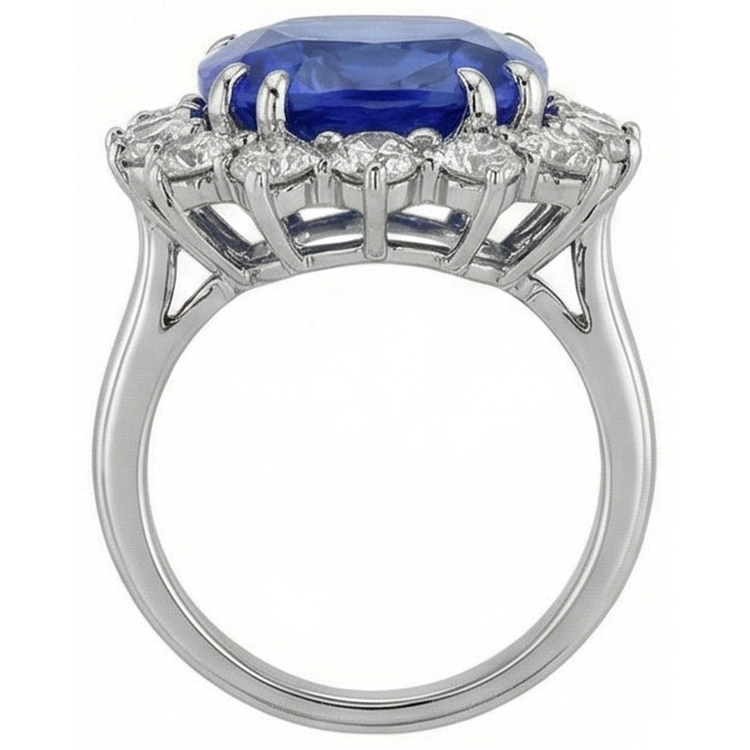 naturel round diamant 3.75carats bague vue de dessus