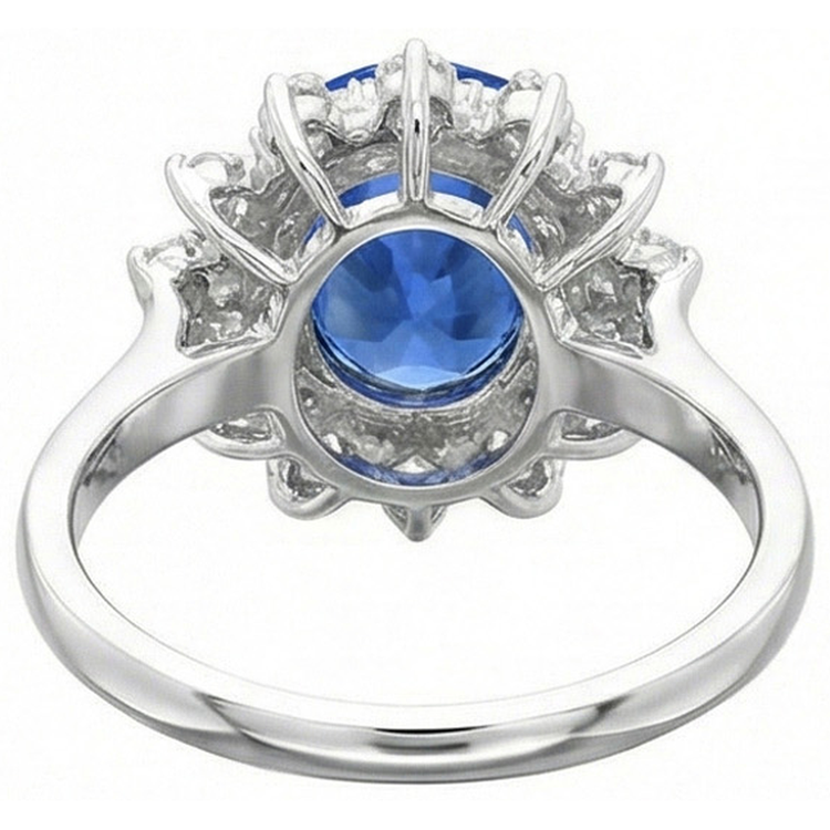 naturel round diamant 3.75carats bague vue de profil