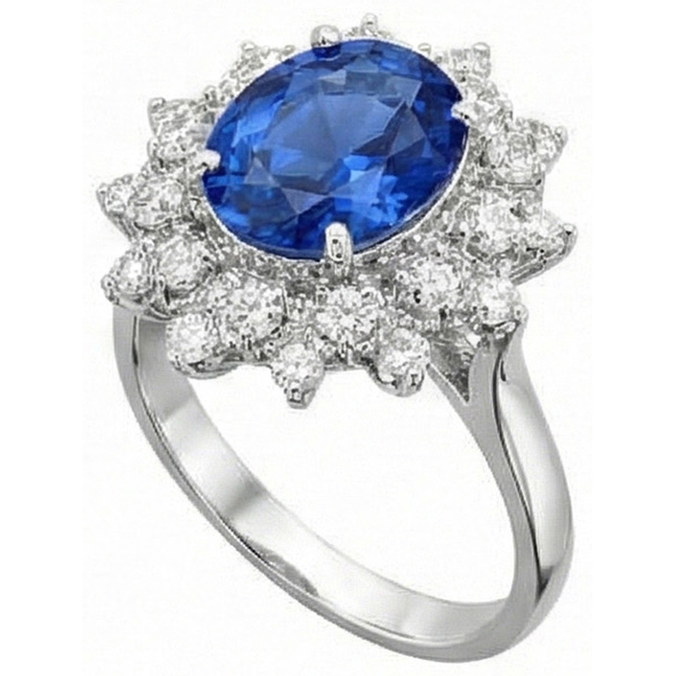 naturel round diamant 3.75carats bague angle de côté