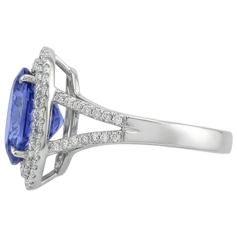 naturel tanzanite 3.80carats bague vue de profil