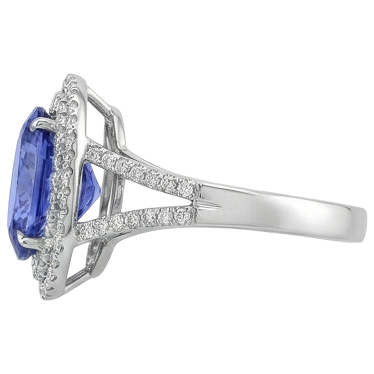 naturel tanzanite 3.80carats bague vue de profil