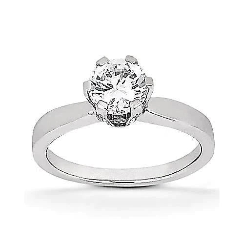 3 Carats. Bague de Fiançailles Solitaire Réel Diamant Or Blanc