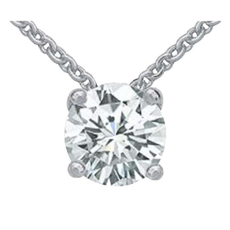 3 Carats. Pendentif Bijoux Réel Diamant Collier Or Blanc Nouveau