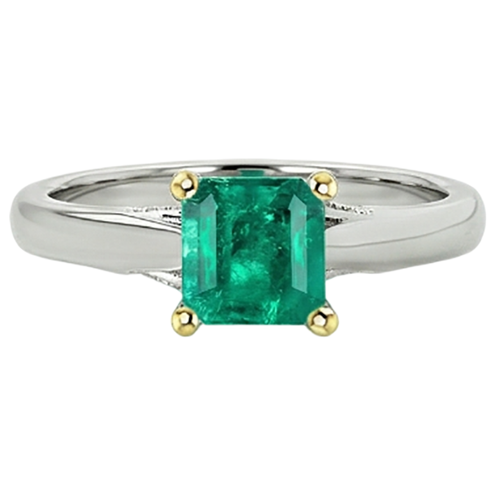Fin Émeraude Colombienne Bague Pierre de Couleur 3 carats – vue d'angle