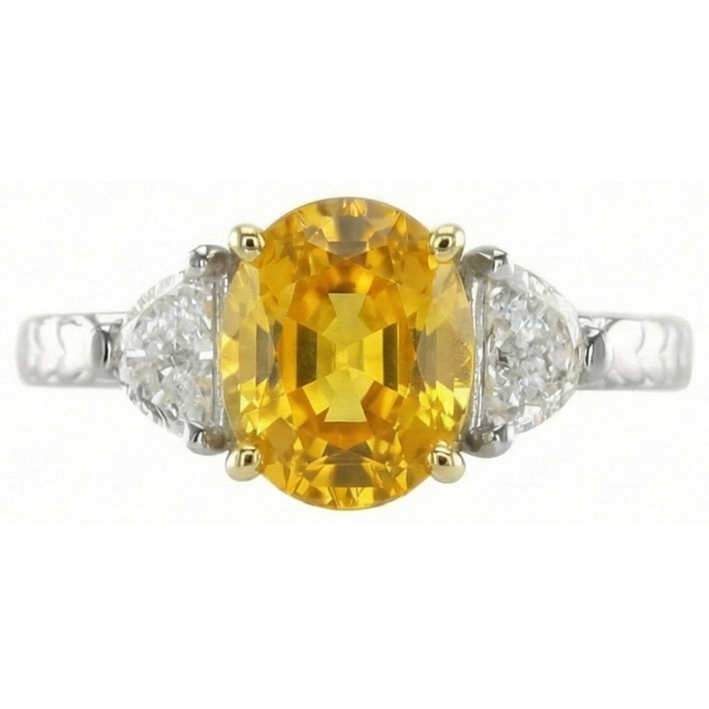 naturel trillion diamant 4.50carats bague vue de face