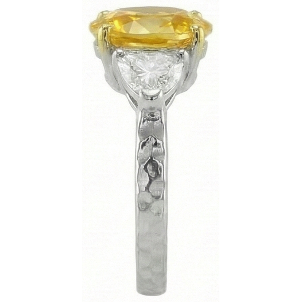 naturel trillion diamant 4.50carats bague détail rapproché