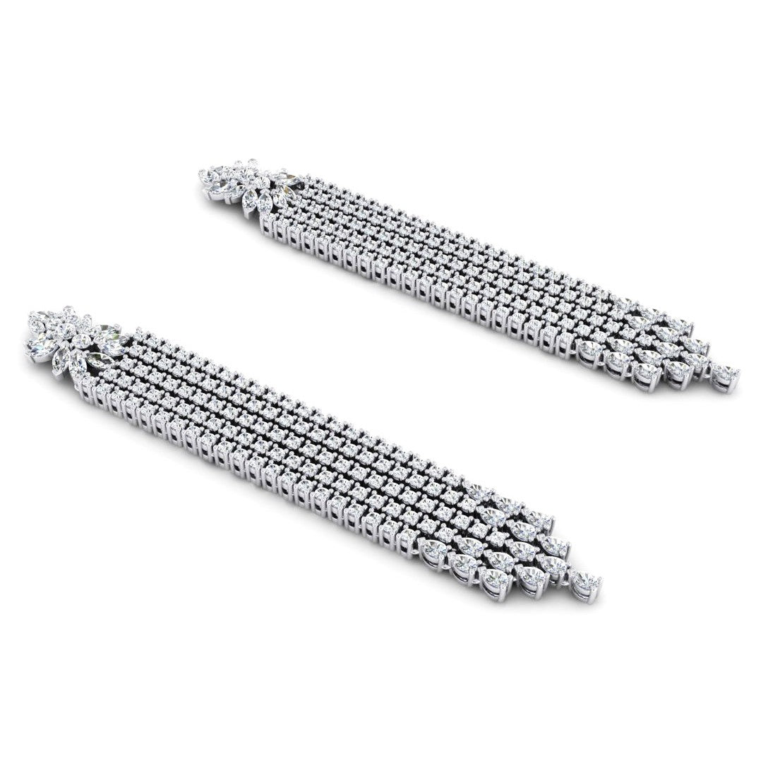 3 Pouces Boucles d'oreilles Lustre Naturel Diamants