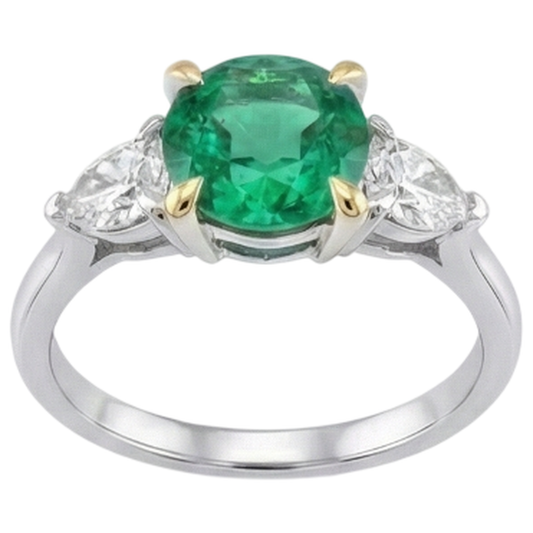 Émeraude Fine Bague Pierre Précieuse – vue de face