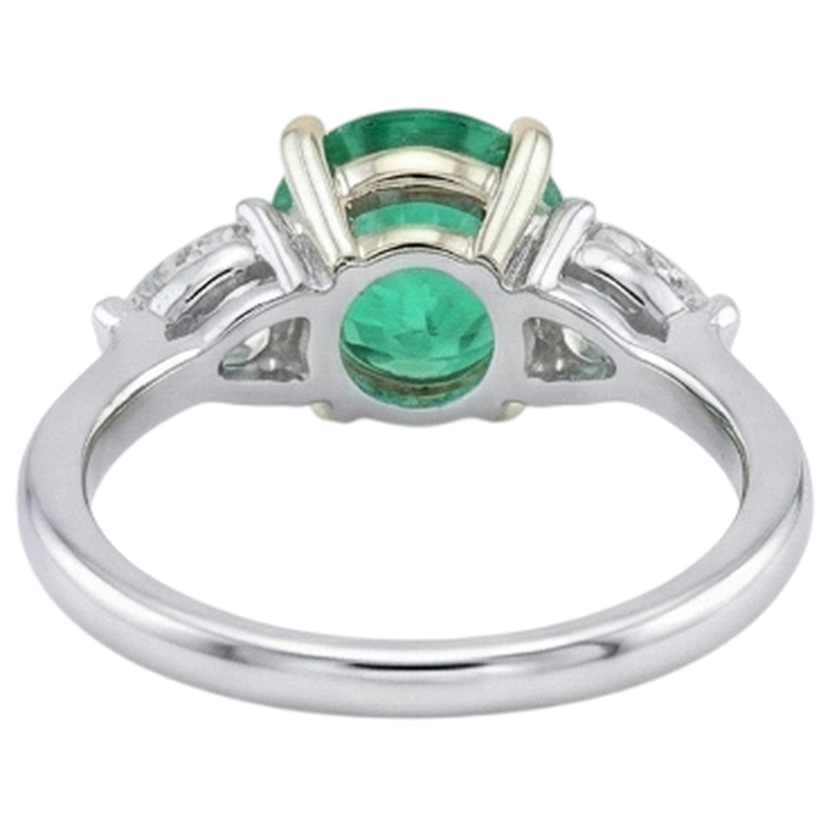 Éblouissant Émeraude Fine Bague Pierre Précieuse 2,50 carats – vue arrière