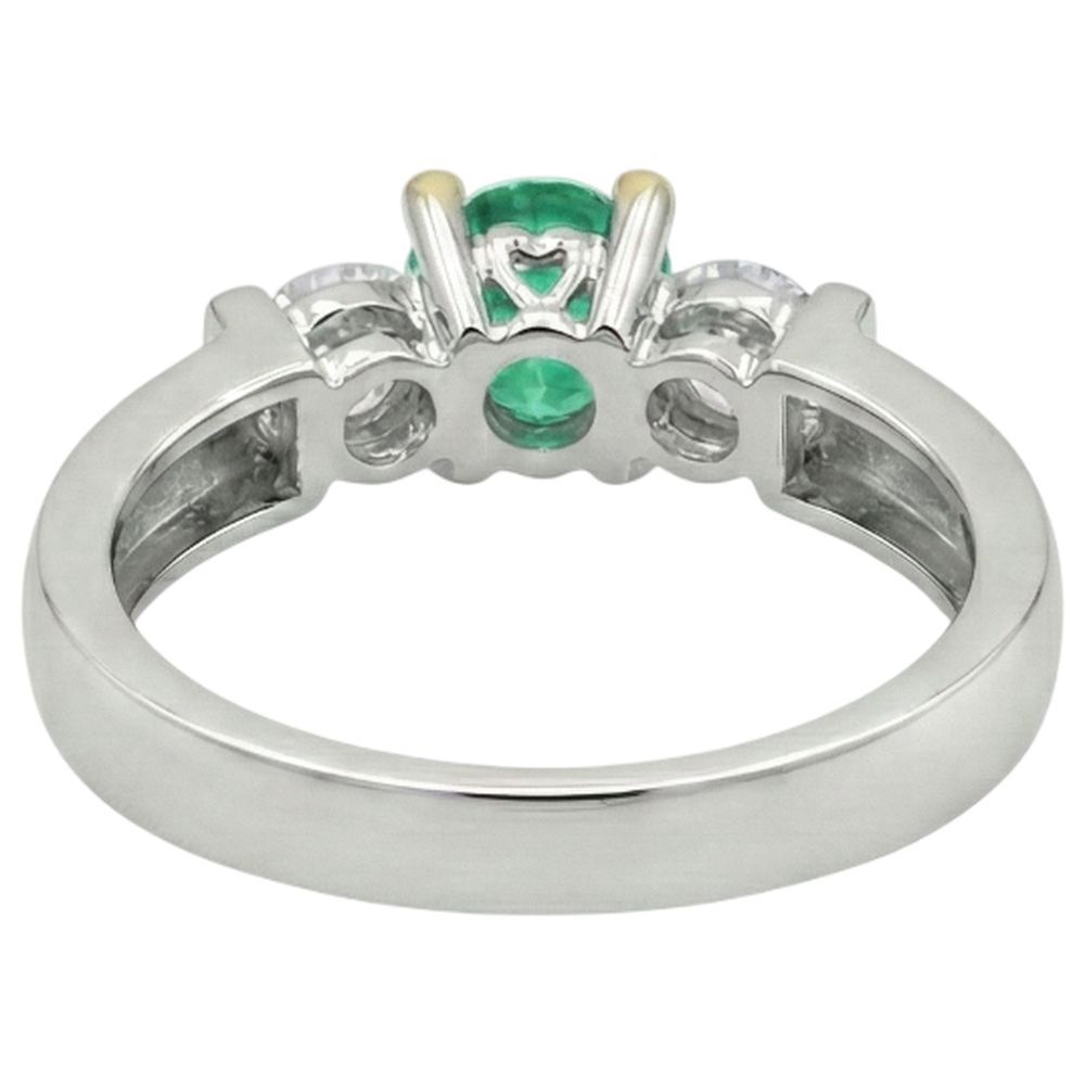 Émeraude Colombienne Bague Pierre de Couleur 1,50-carats Or Bicolore 14 Carats – vue de dessus