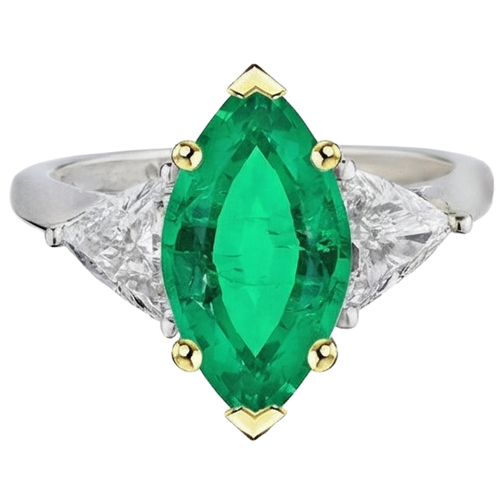 Émeraude Bague Pierre Précieuse – vue de face