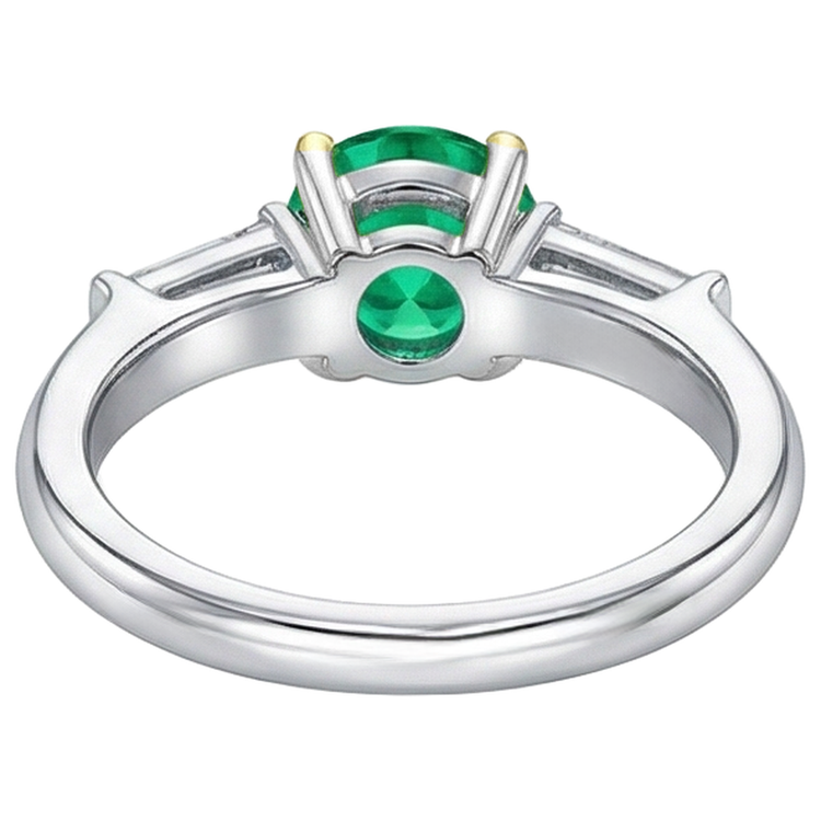 Émeraude Colombienne Bague avec Gemme 2-carats Or Bicolore 14 Carats – vue de dessus