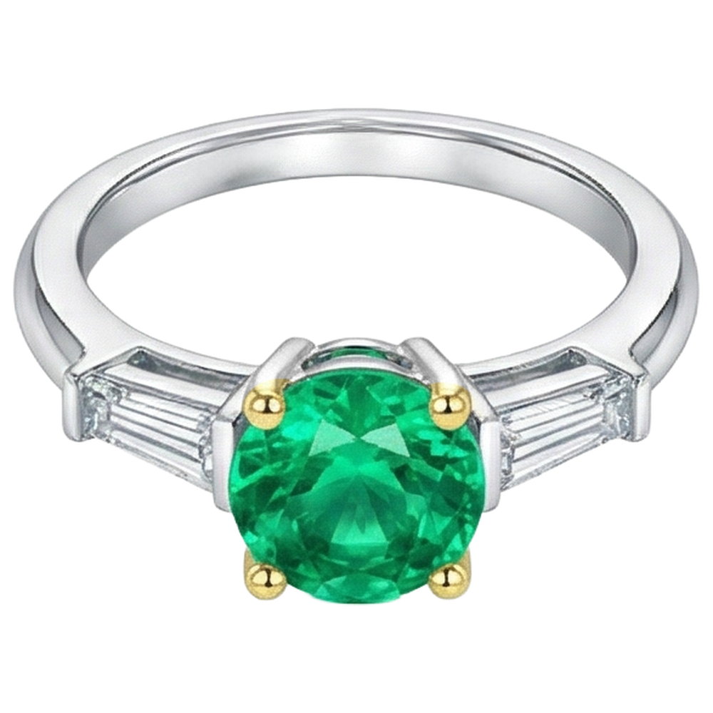 Brillant Bague avec Gemme 2 carats – vue de côté