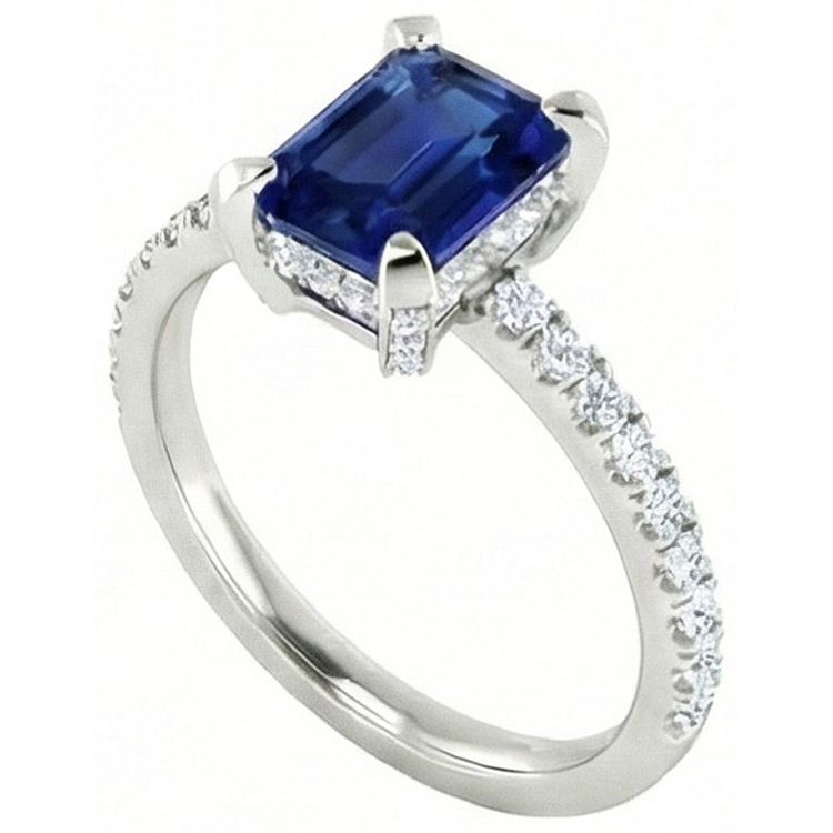 naturel round diamant 3carats bague vue de face
