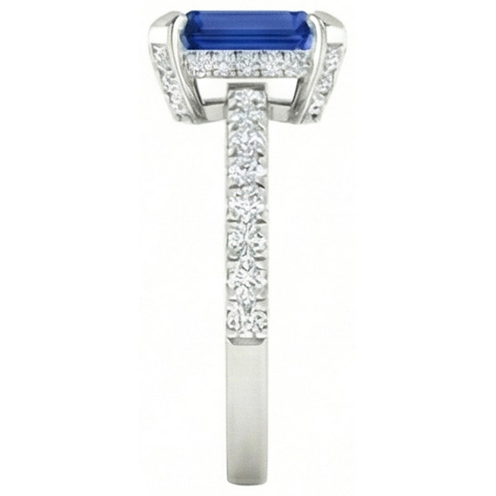 naturel round diamant 3carats bague vue de dessus