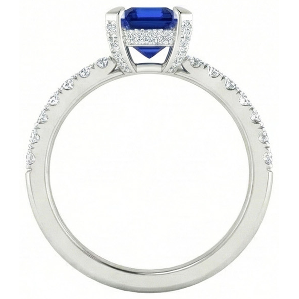 naturel round diamant 3carats bague vue de profil