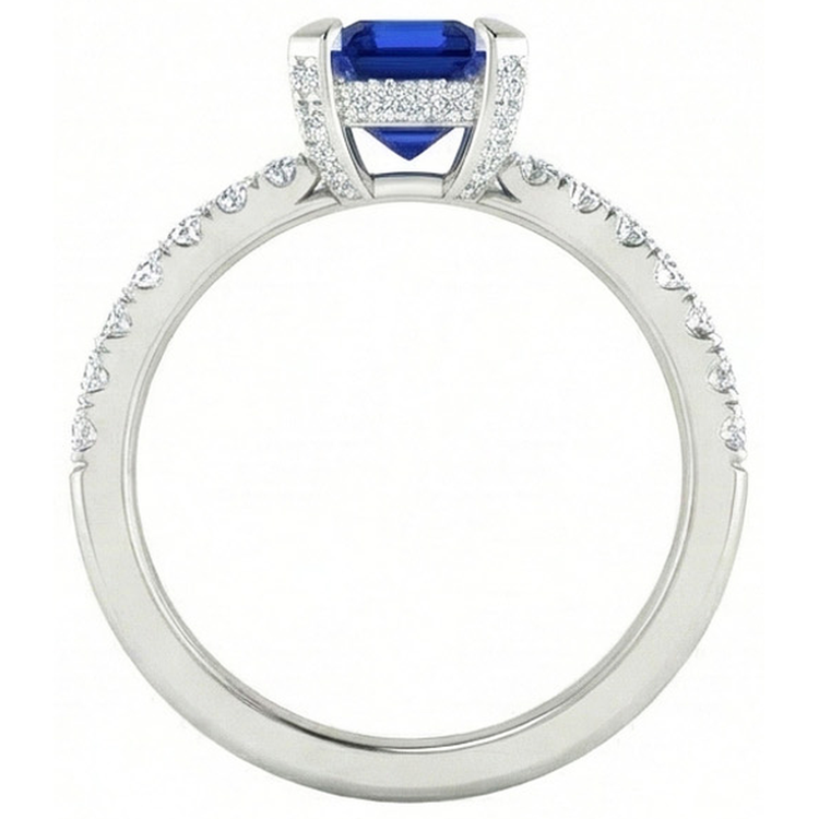 naturel round diamant 3carats bague vue de profil