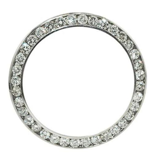 3 carats rond personnalisé 31 mm lunette en Naturel diamant pour s'adapter à la montre Rolex Datejust or blanc