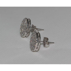 3 carats. Boucles D'oreilles Puces Véritable Diamants Ronds Or Blanc