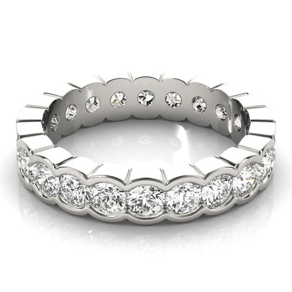 Eternity Band Or Blanc 14 Carats avec Diamant Fin – vue de côté