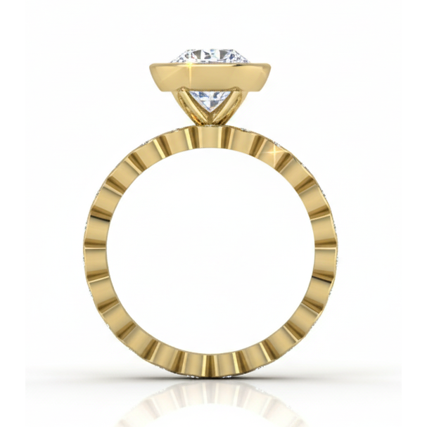 Diamant Bague de Demande 3,25-carats Or Jaune 14 Carats – vue d'angle