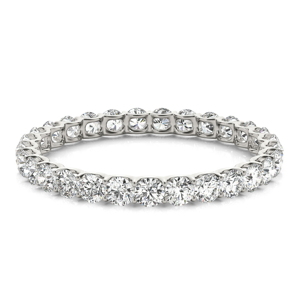 Brillant Eternity Band 3,60 carats Or Blanc 14 Carats – vue de côté