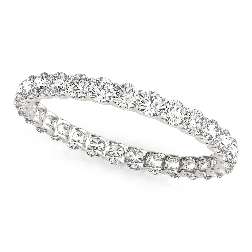 Brillant Taille Brillant Eternity Band en Or Blanc 14 Carats – vue principale