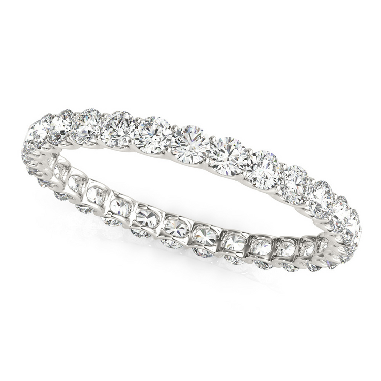 Brillant Taille Brillant Eternity Band en Or Blanc 14 Carats – vue principale