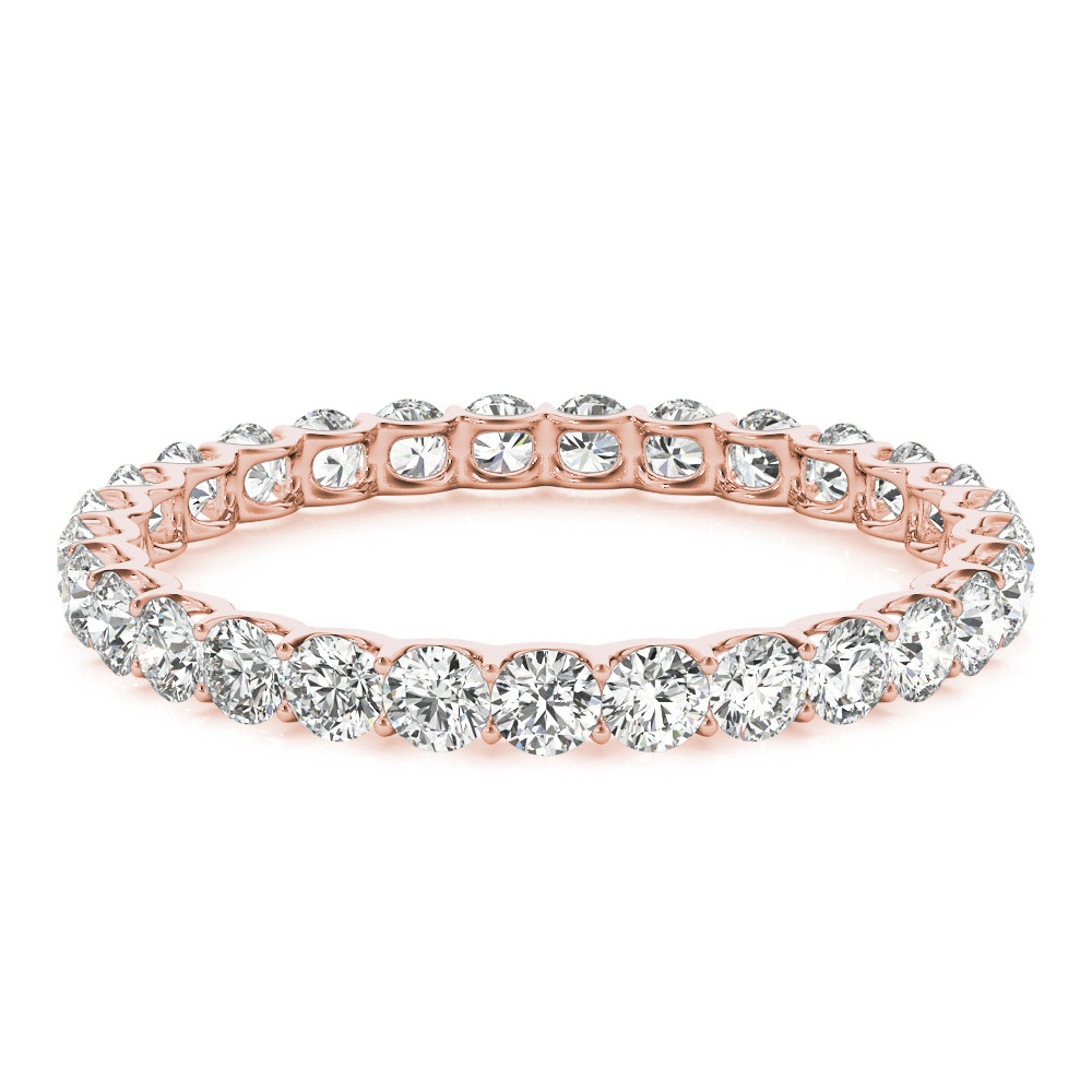 Diamant Eternity Band 3,60-carats Or Rose 14 Carats – vue de côté