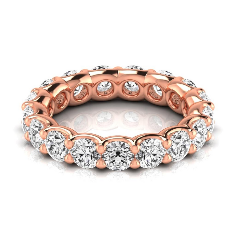 Taille Brillant Brillant bague en Or 14K Rose – vue de face