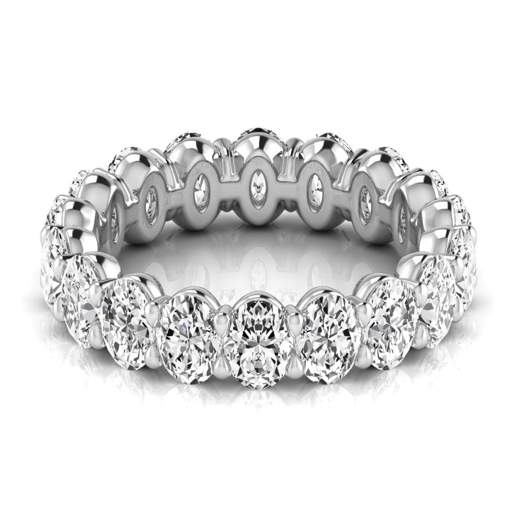 Brillant Eternity Band 3,80 carats Or 14K Blanc – vue de face