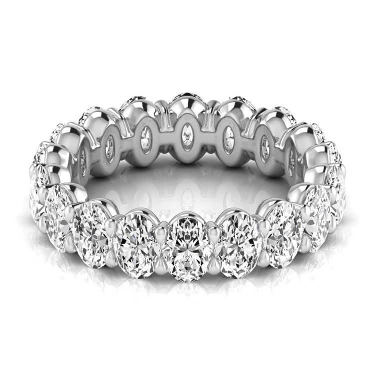 Brillant Eternity Band 3,80 carats Or 14K Blanc – vue de face