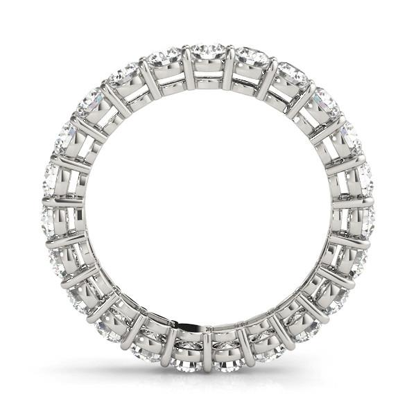 Diamant Fin Taille Ronde Eternity Band en Or Blanc 14 Carats – vue de face