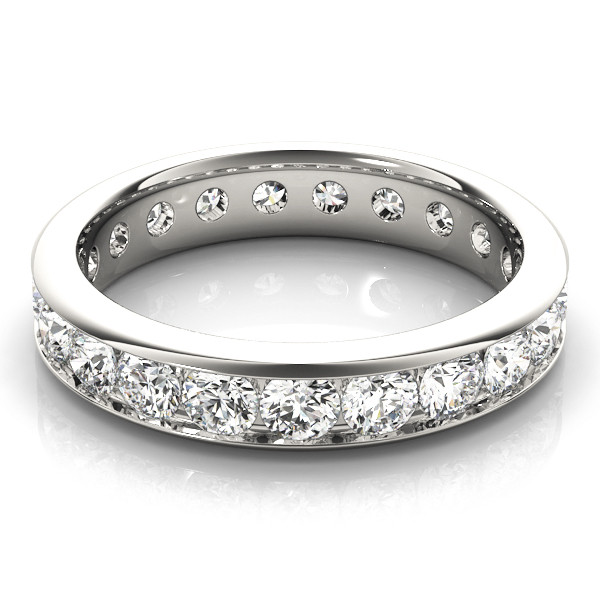 Brillant Taille Brillant Eternity Band en Or 14K Blanc – vue de côté