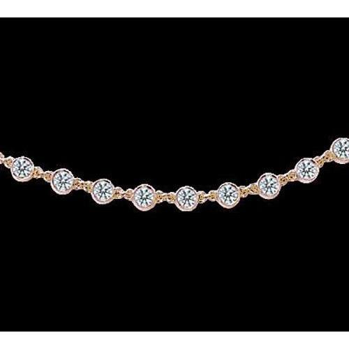 30 Carats Yards Véritable Diamant Collier Pendentif Or Jaune Diamant