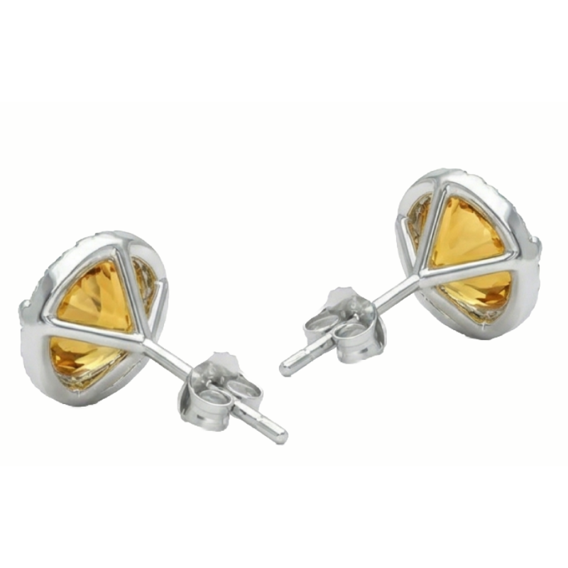 De luxe Citrine Gemstone Earring 31,48 carats – vue d'angle