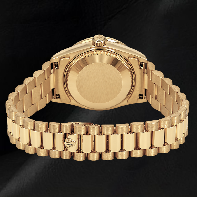 Montre Rolex Datejust 68278 31 mm Cadran Pavé de Diamants Bracelet President en Or 18 Carats