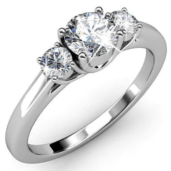 Diamant Pureté VVS Bague Trois Pierres 3,25 carats en Or 14K