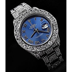 32 Carats. Diamants personnalisés Montre Rolex Homme Datejust Ii Diamant glacé