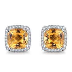 VVS Citrine Gemstone Earring 34,80 carats – Or Blanc 14 Carats