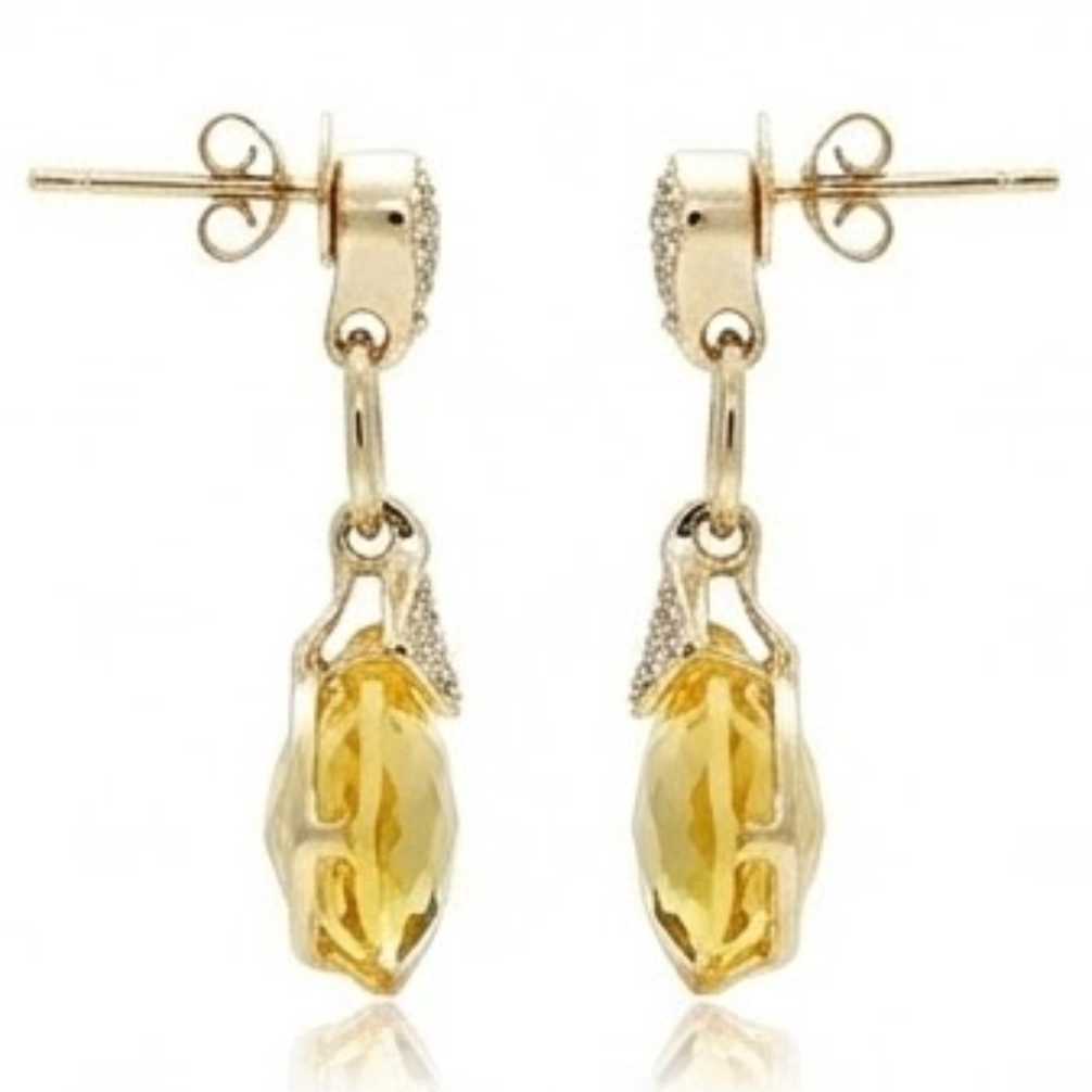 Citrine Gemstone Earring – vue de côté
