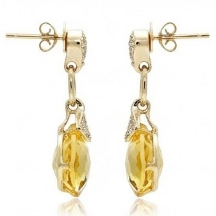 Citrine Gemstone Earring – vue de côté